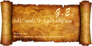 Gáspár Emiliána névjegykártya